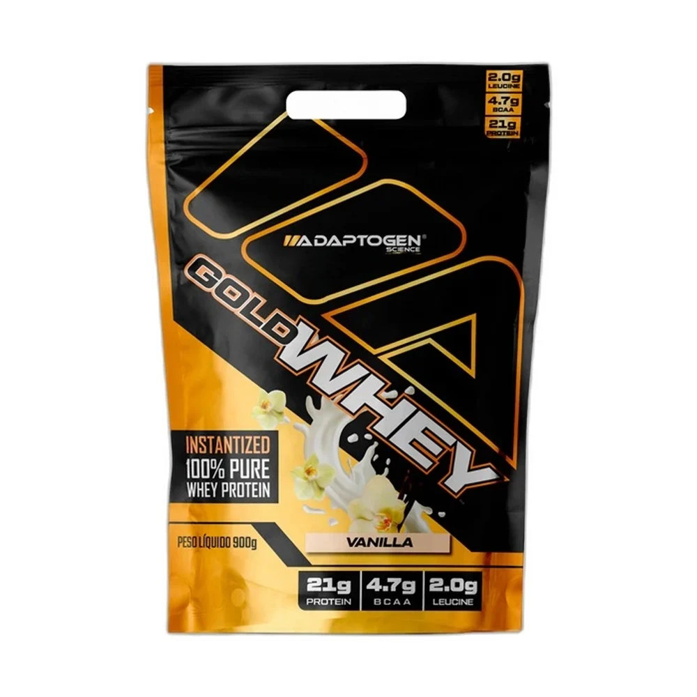 Gold Whey Refil Vanilla Bag Adaptogen, 900 g — embalagem