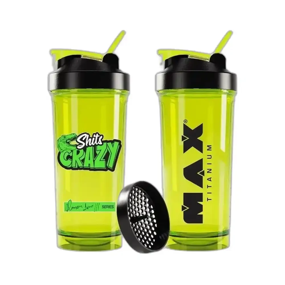 Coqueteleira Tritan Amarelo Flourecente 2024 Max Titanium, 700 ml — embalagem