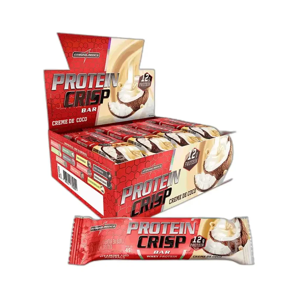 Crisp Bar creme de Coco Caixa Integralmédica, 12 × 45 g — embalagem