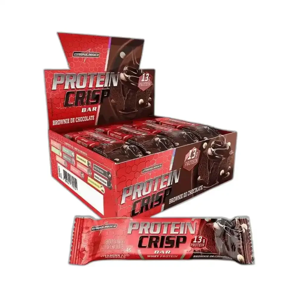 Crisp Bar Brownie de chocolate Integralmédica, 12 × 45 g — embalagem
