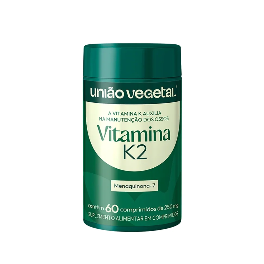 Vitamina K2 União Vegetal 60 comprimidos — embalagem