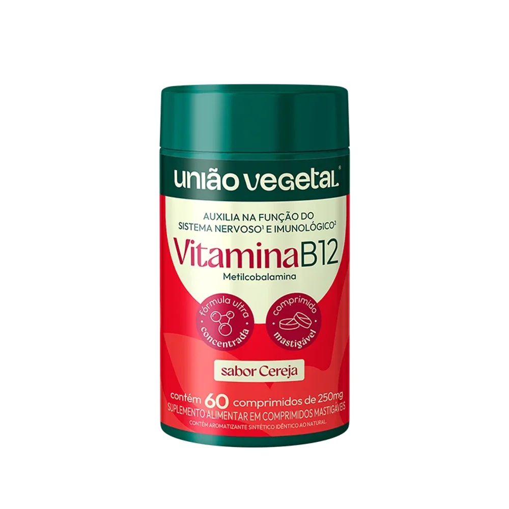 Vitamina B12 União Vegetal 60 comprimidos — embalagem