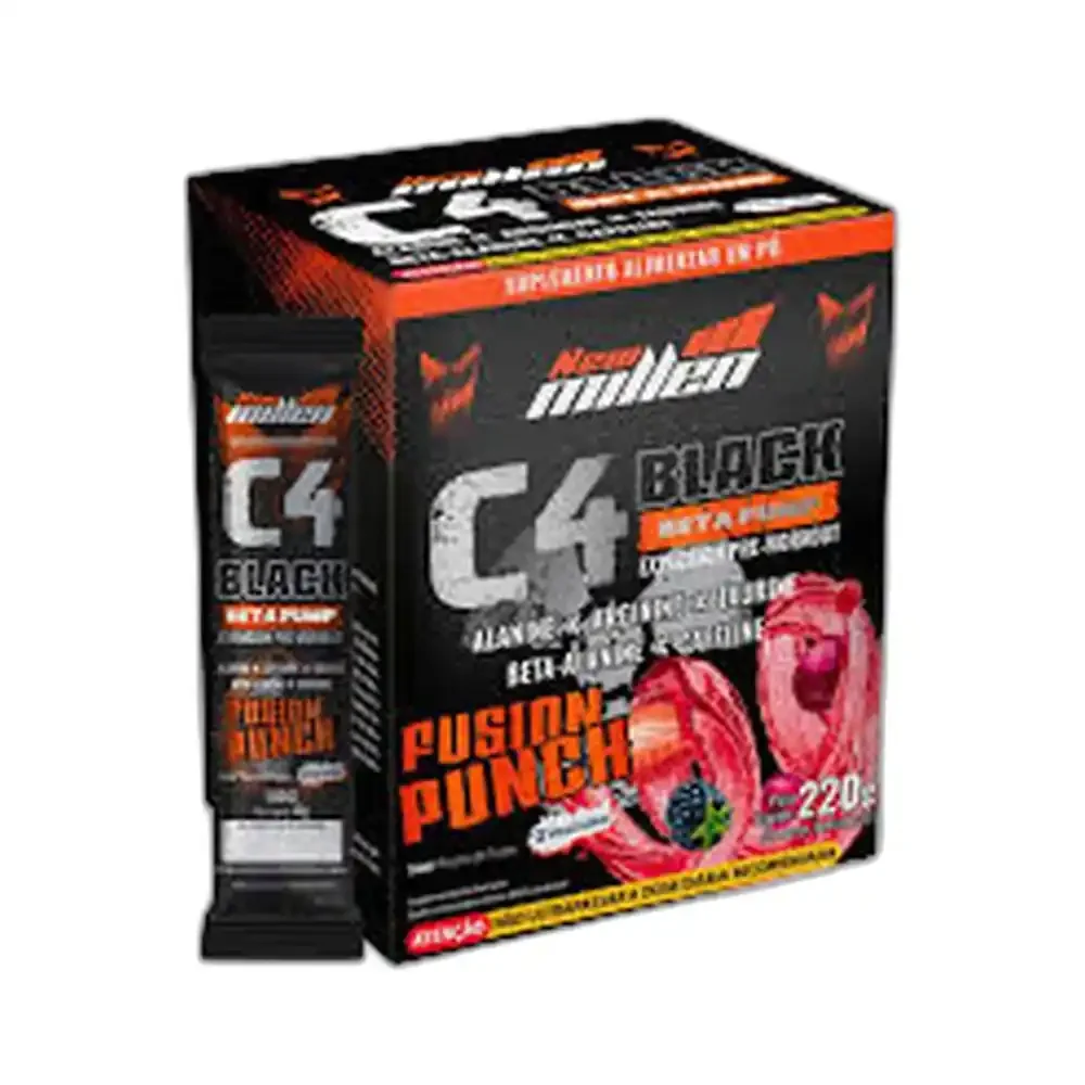 C4 Black Explosion Fusion Punch New Millen, 22 sachês — embalagem