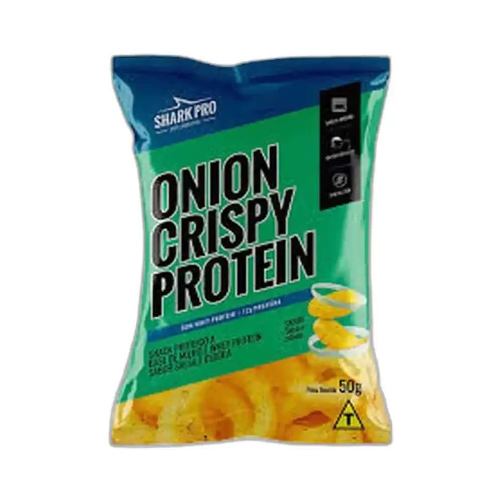 Shark Pro Salgadinho proteico Cebola, 50 g — embalagem