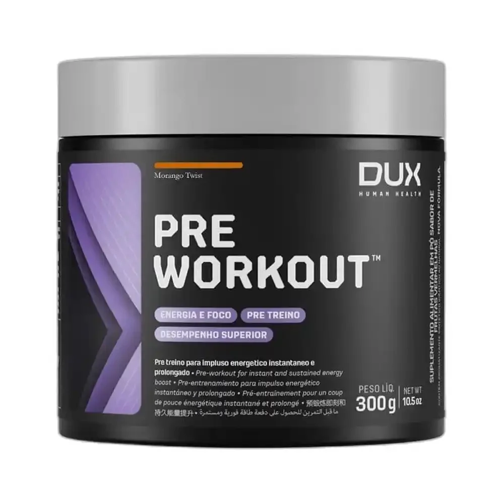 Pré-Workout Original Mango Twist DUX, 300 g — embalagem