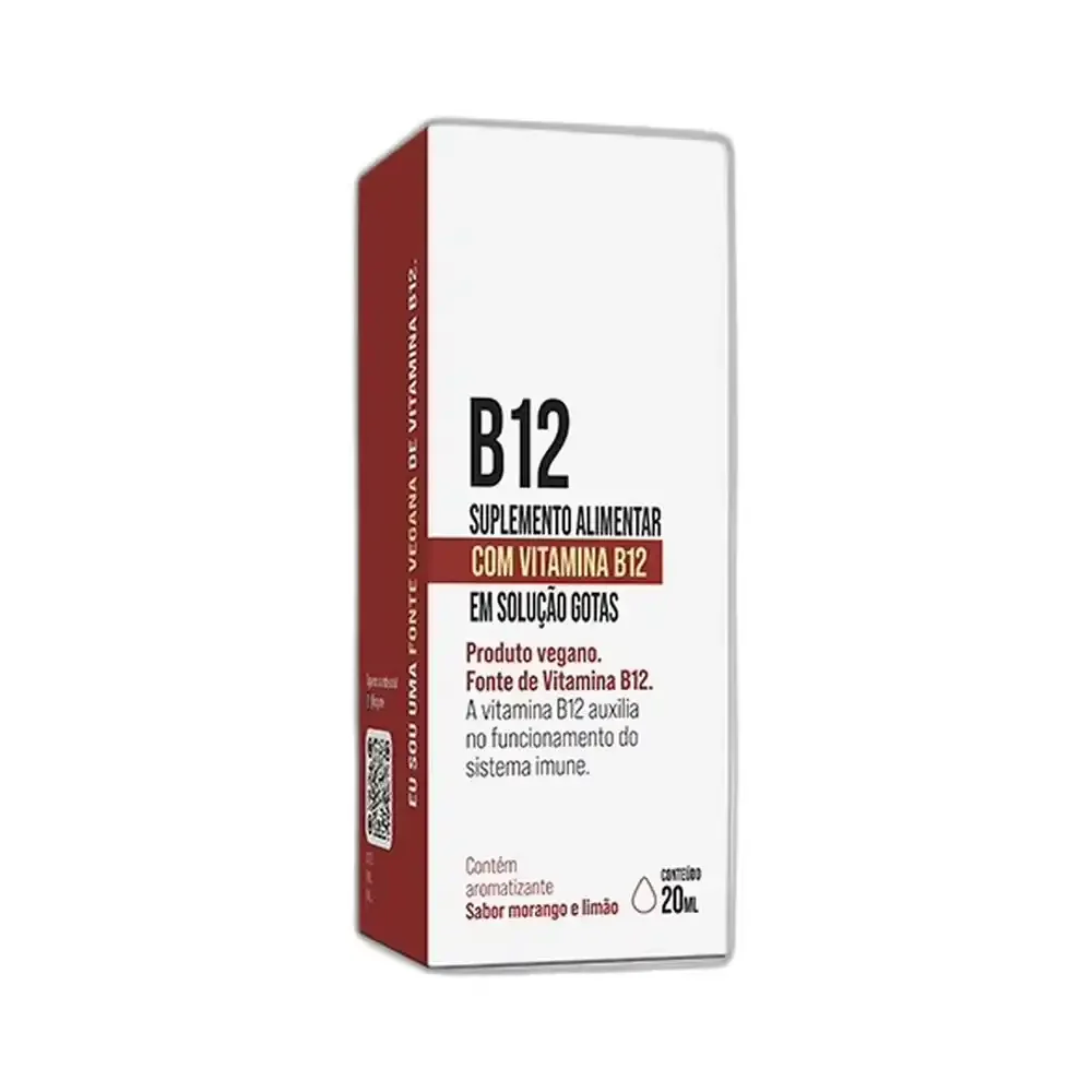 Vitamina B12 morango e limão 20 ml Inzyeme — embalagem