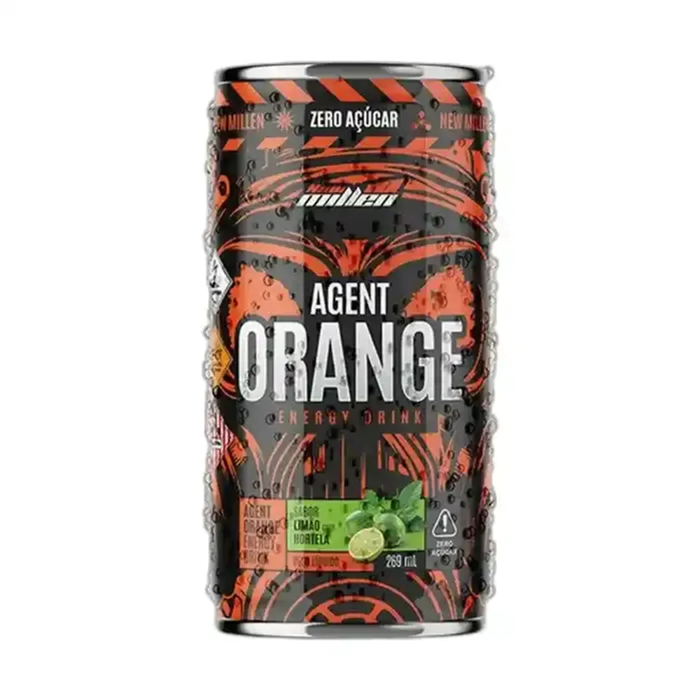 Agent Orange Drink limão com hortelã New Millen, 269 ml — embalagem