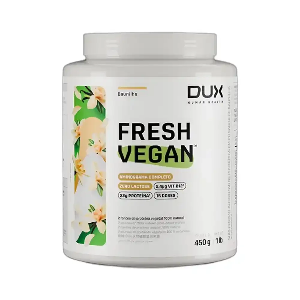 Fresh Vegan baunilha 450 g DUX — embalagem