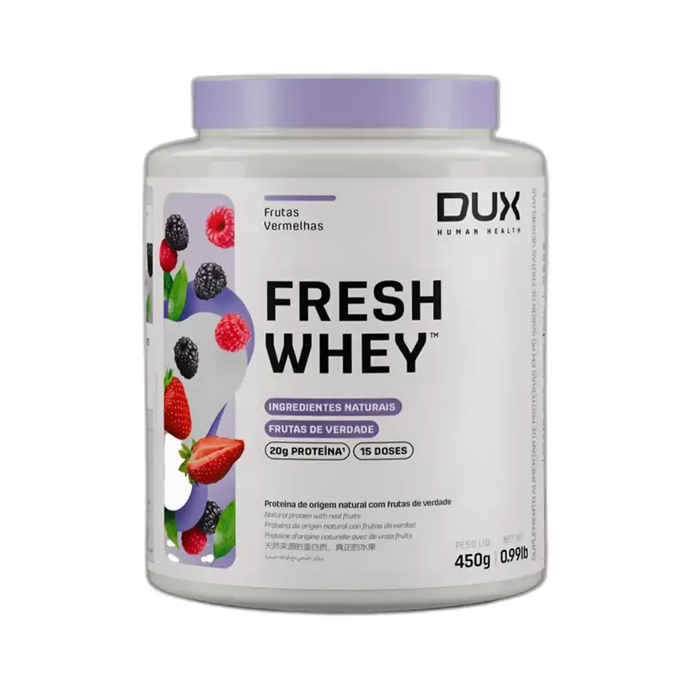 Fresh Whey 450 g frutas vermelhas DUX — embalagem
