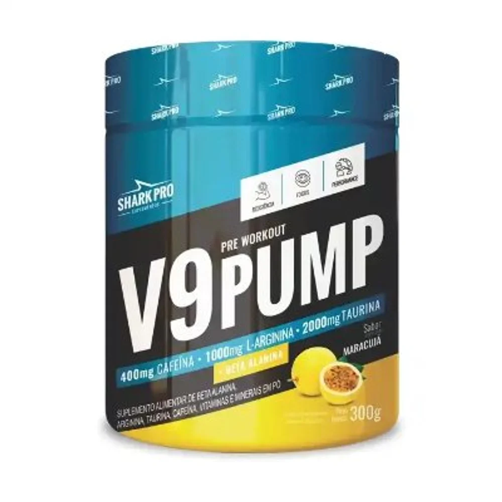 Shark V9 Pump 300 g maracujá Shark Pro — embalagem