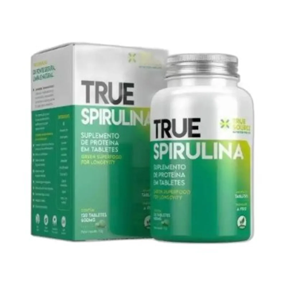 True Spirulina True Source, 120 Cápsulas — embalagem