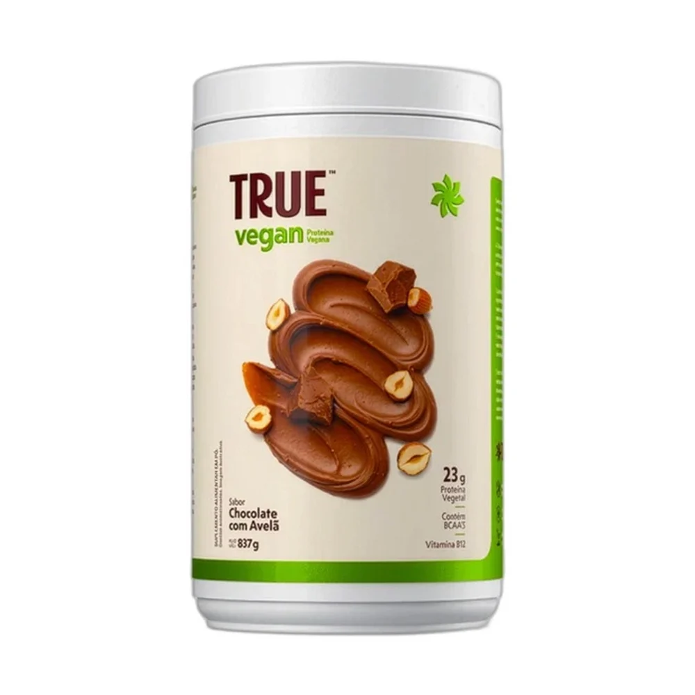 True Vegan chocolate com avelã 837 g True Source — embalagem