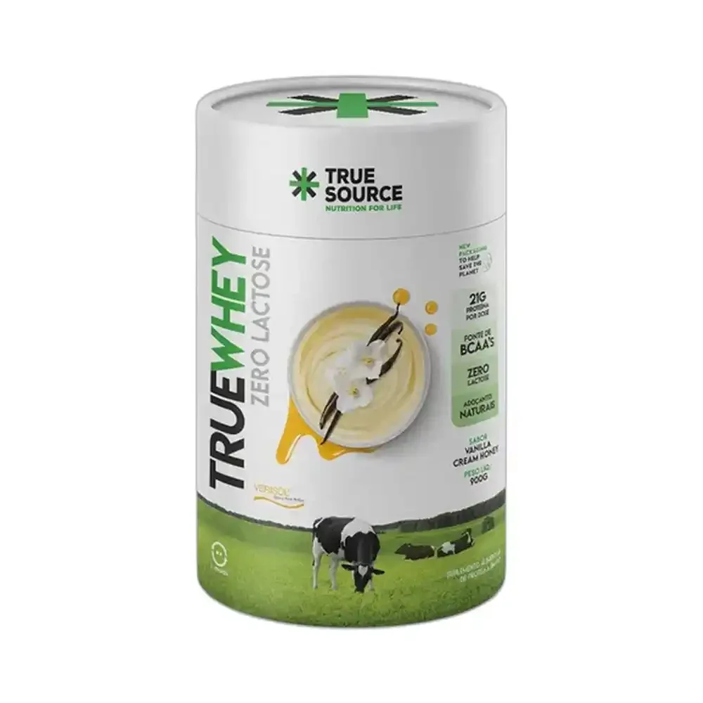 True Whey Zero Lactose Vanilla Cream Honey 900 g True Source — embalagem