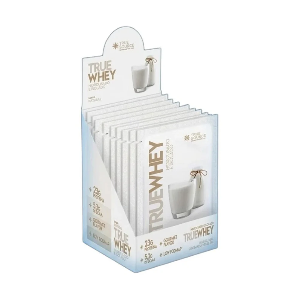 True sachê Whey 2w neutro True Source, 10 × 32 — embalagem