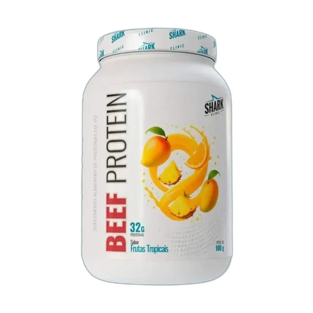 Shark Whey Beef frutas tropicais 900 g Shark Pro — embalagem