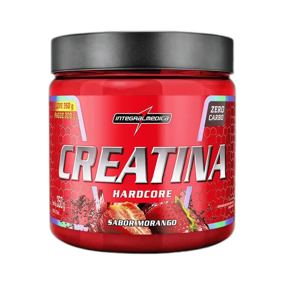 Creatina morango 350 g Integralmédica — embalagem