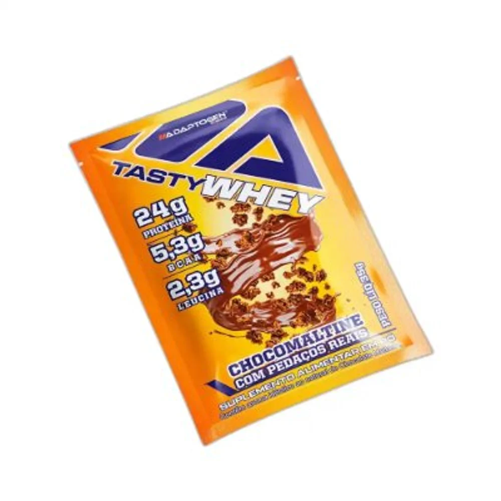 Tasty Whey sachê Chocomaltine 35 g Adaptogen — embalagem