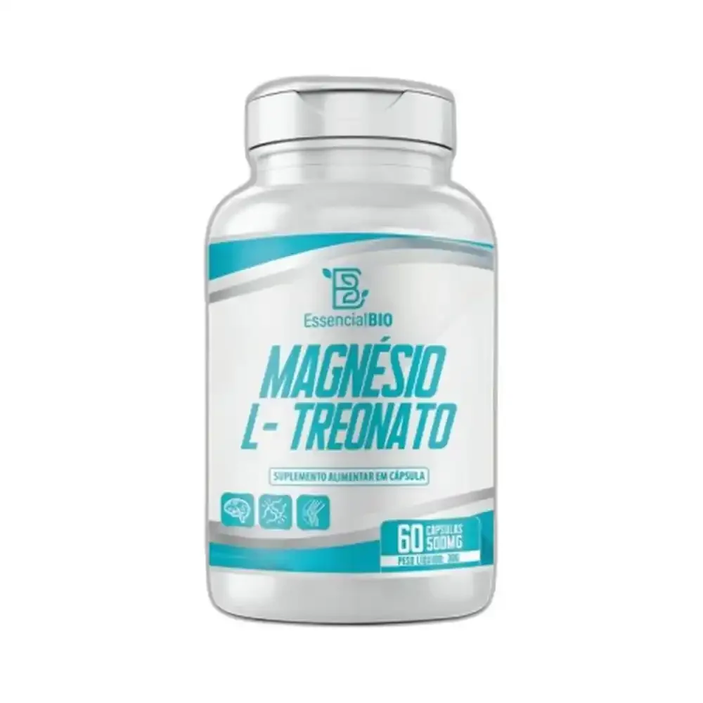 Magnésio L-Treonato 500 mg Essencial Bio, 60 cápsulas — embalagem