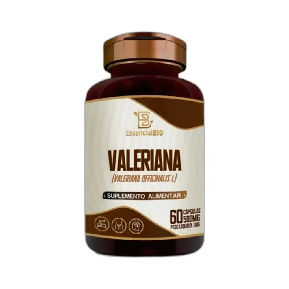 Valeriana 500 mg Essencial Bio, 60 cápsulas — embalagem