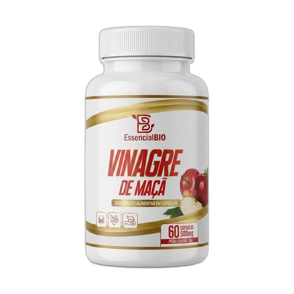 Vinagre de maçã 500 mg Essencial Bio, 60 cápsulas — embalagem