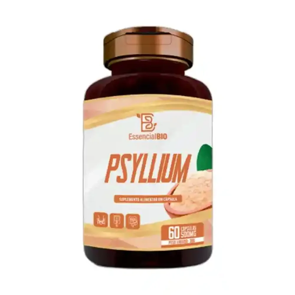 Psyllium 500 mg Essencial Bio, 60 cápsulas — embalagem