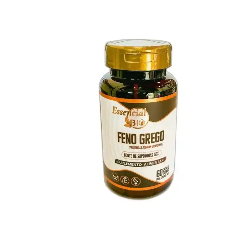 Feno Grego 500 mg Essencial Bio, 60 cápsulas — embalagem