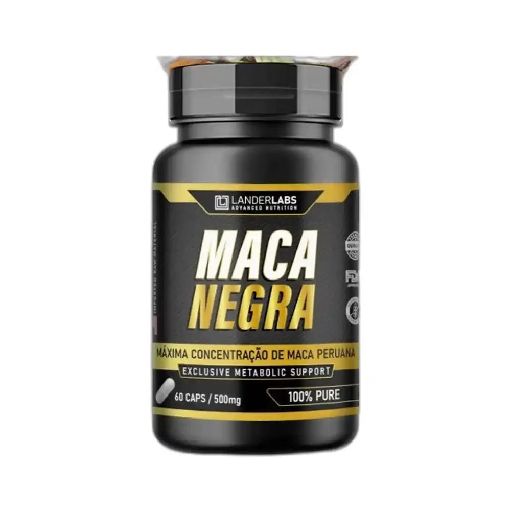 Maçã Negra 500 mg Lander Labs, 60 cápsulas — embalagem