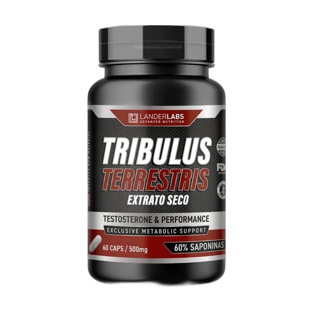 Tribulus Terrestris 500 mg Lander Labs, 60 cápsulas — embalagem