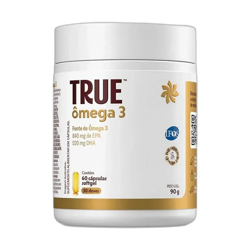 True Omega 3 60 cápsulas True Source — embalagem