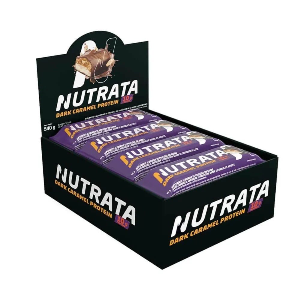 Barra Proteica Dark Caramelo Nutrata 12 × 45 g — embalagem
