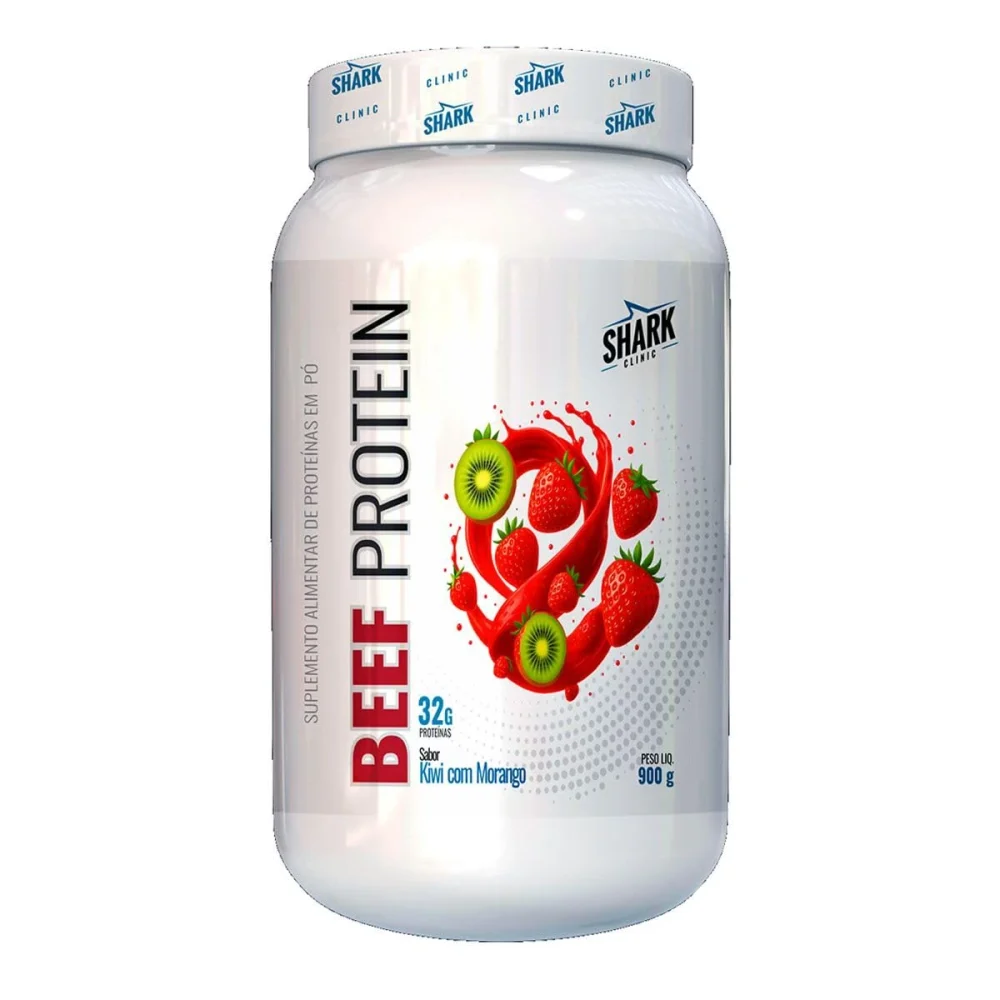 Shark Whey Beef Sabor morango com Kiwi 900 g Shark Pro — embalagem