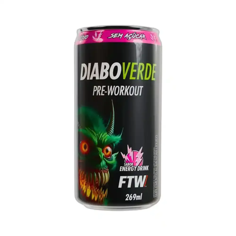 Diabo Verde Lata Energy Drink FTW — embalagem