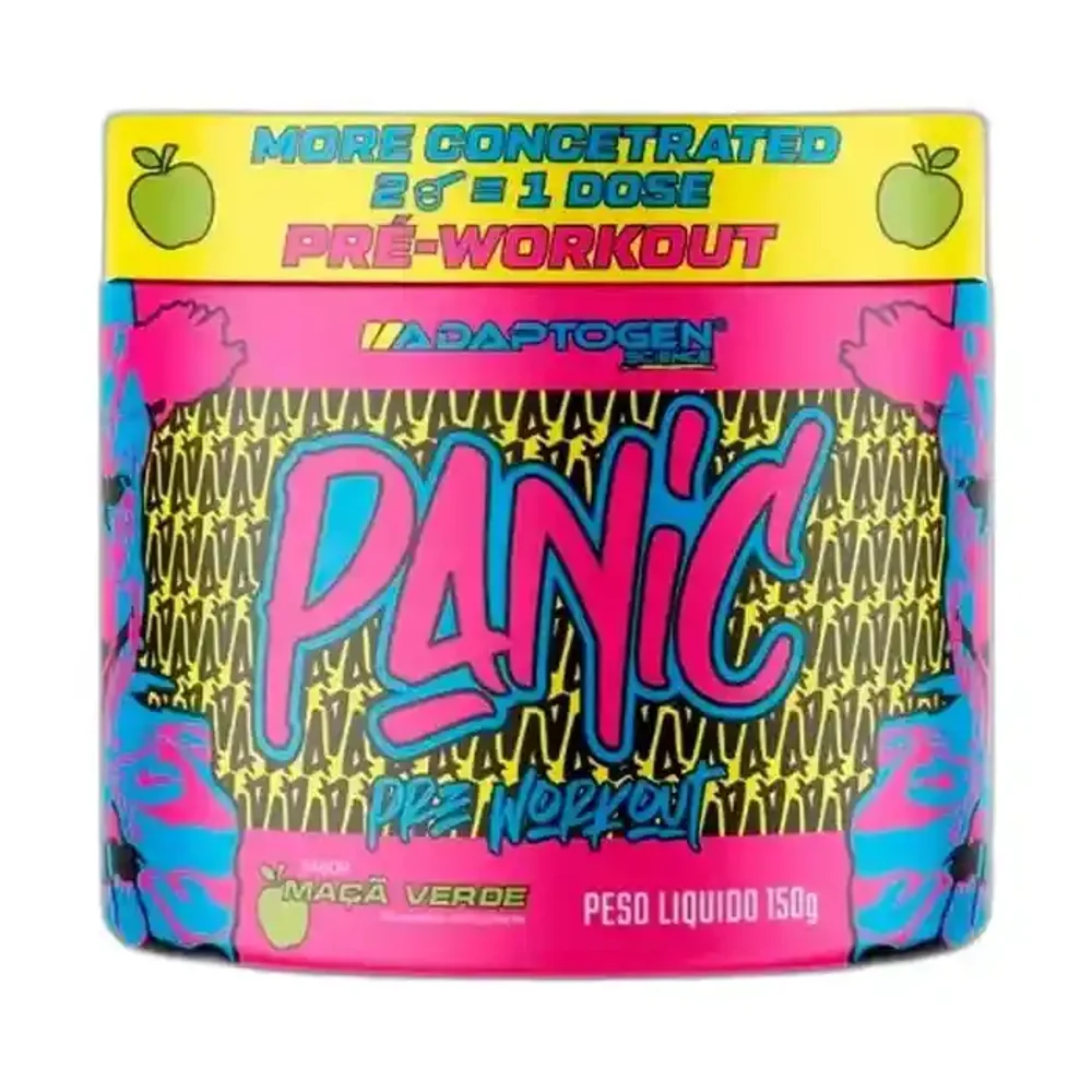 Panic pré Workout maçã Verde 150 g Adaptogen — embalagem