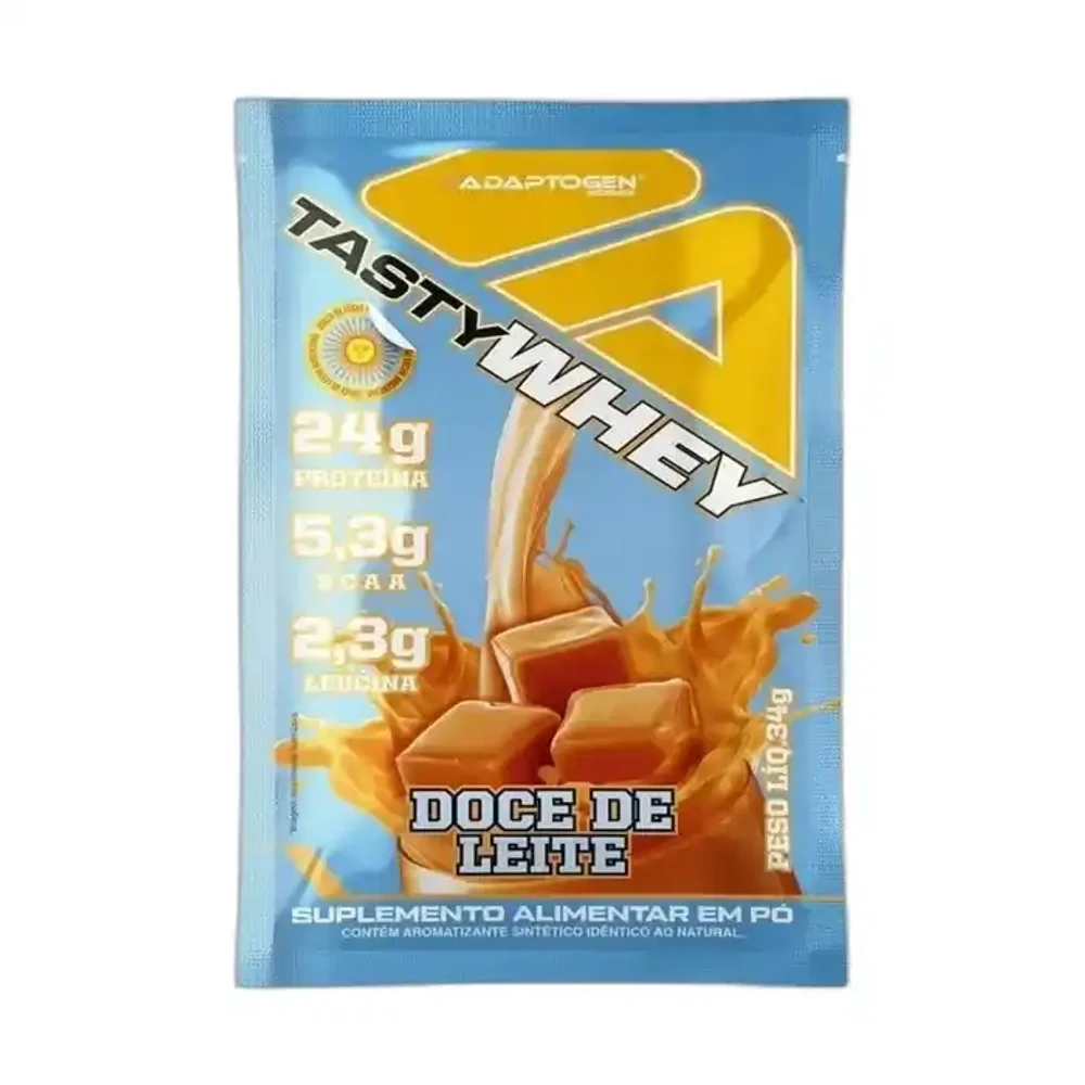 Tasty Whey sachê doce de leite Adaptogen, 36 g — embalagem