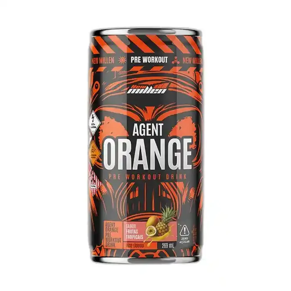 Agent Orange Drink frutas tropicais New Millen, 269 ml — embalagem