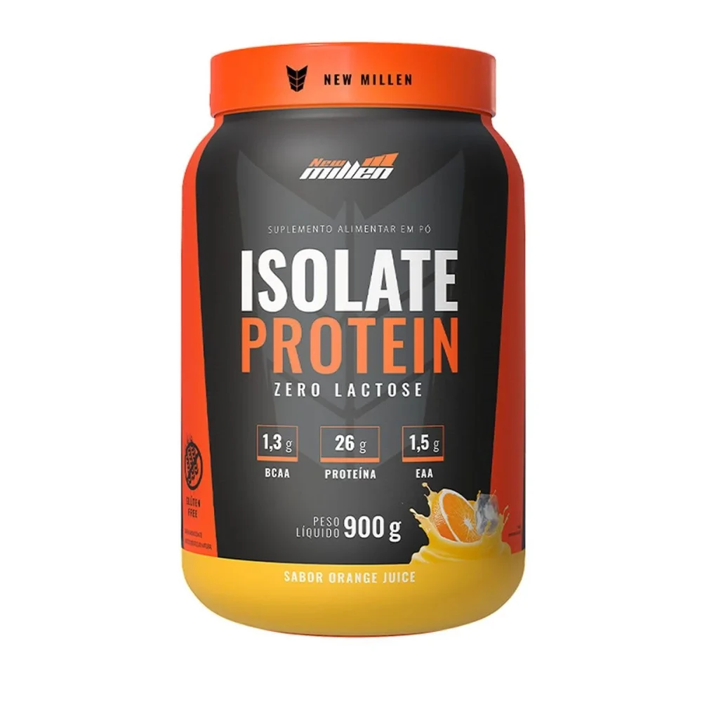 New Millen Isolate Protein Orange Juice Pote 900 g — embalagem