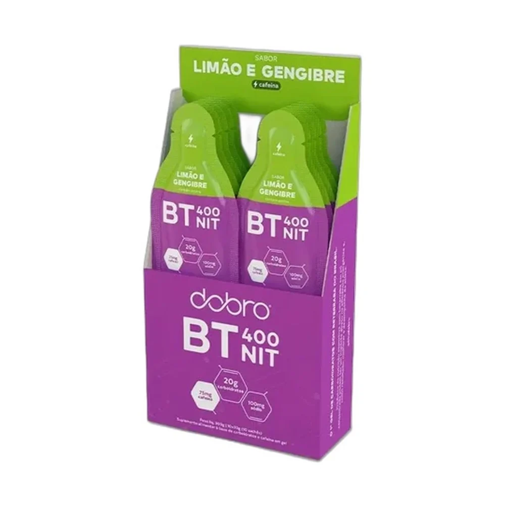 Dobro Bt Nitrato Gel limão com gengibre com cafeína, 10 × 30 g — embalagem