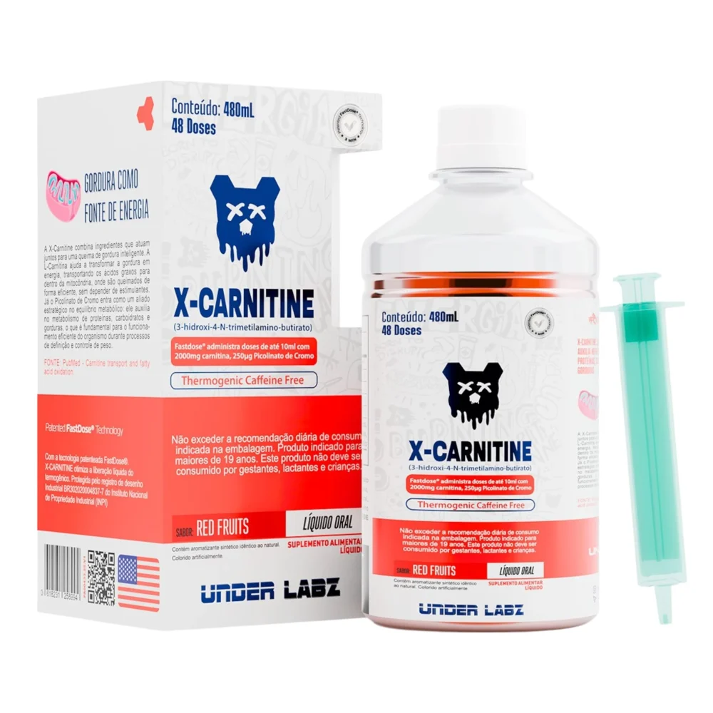 Under Labz X-Carnitine Red Fruits 480 ml — embalagem