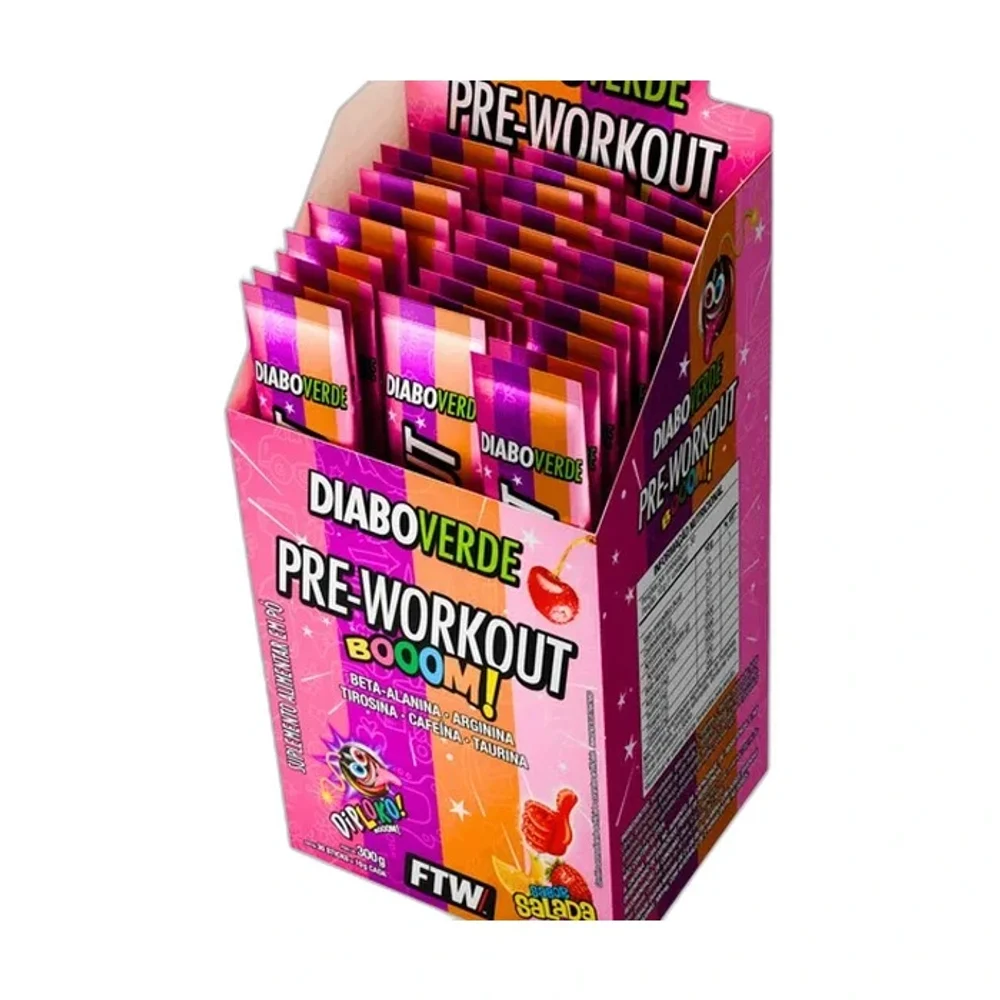 Diabo Verde pré-Workout Diploko 30x10g FTW, 30 × 10 g — embalagem