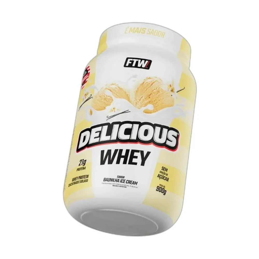 FTW Delicious Whey baunilha 900 g — embalagem
