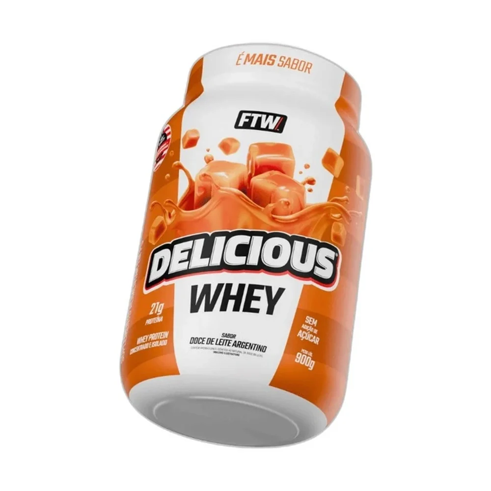 FTW Delicious Whey doce de leite 900 g — embalagem