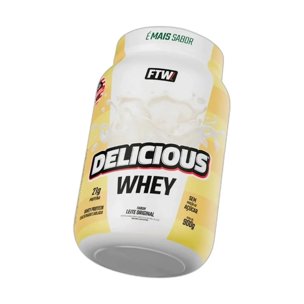 FTW Delicious Whey leite Original 900 g — embalagem