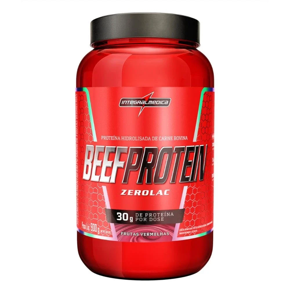 Beef Protein frutas vermelhas 900 g Integralmédica — embalagem