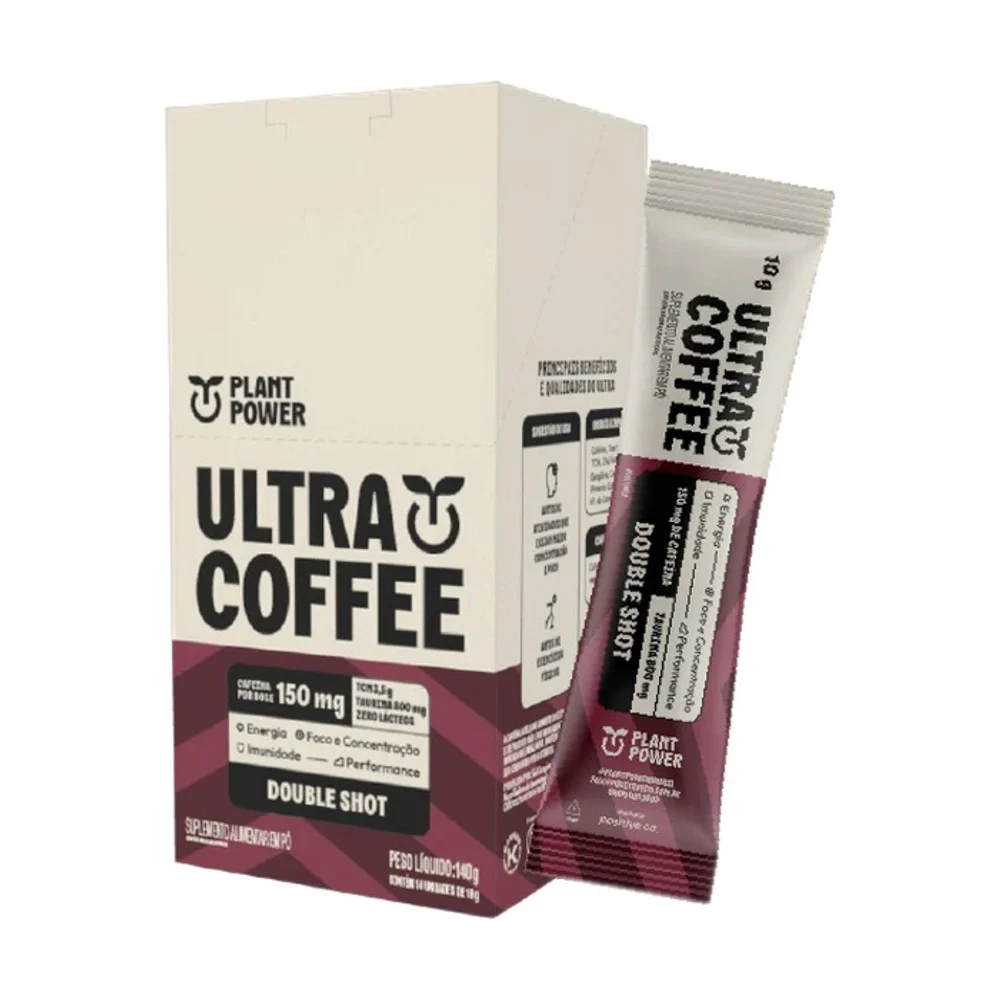 Plant Power Ultra Coffee Double Shot 14x10g, 14 × 10 g — embalagem