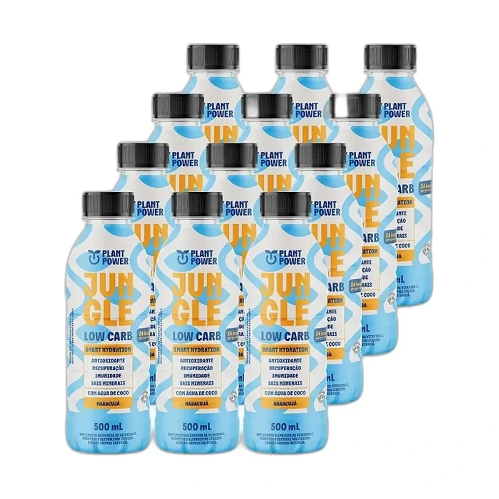 Fardo Plant Power Jungle Low Carb maracujá 12x500ml, 12 × 500 ml — embalagem