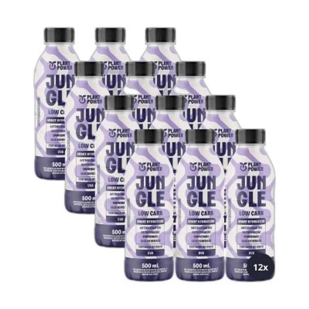 Fardo Plant Power Jungle Low Carb uva 12x500ml, 12 × 500 ml — embalagem