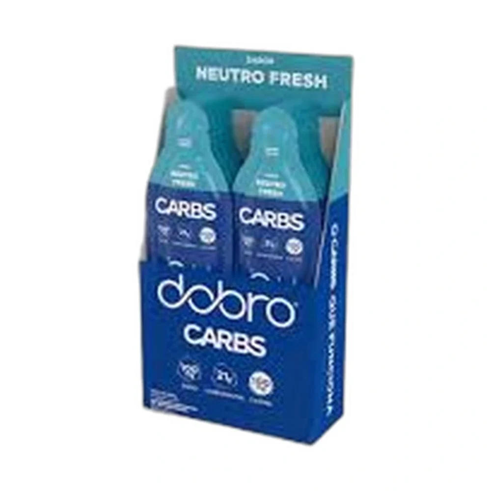 Dobro Carbs Gel neutro Fresh com cafeína, 10 × 30 g — embalagem