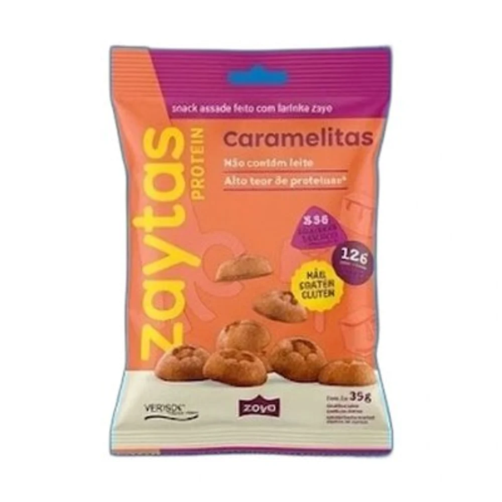 Biscoito Zaya Protein Caramelitas — embalagem