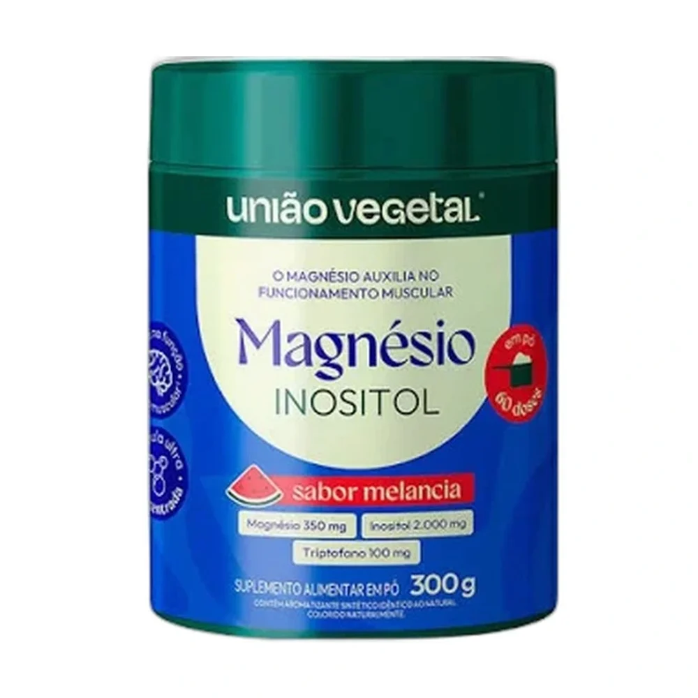 Magnésio inositol 300 g Melancia União Vegetal — embalagem