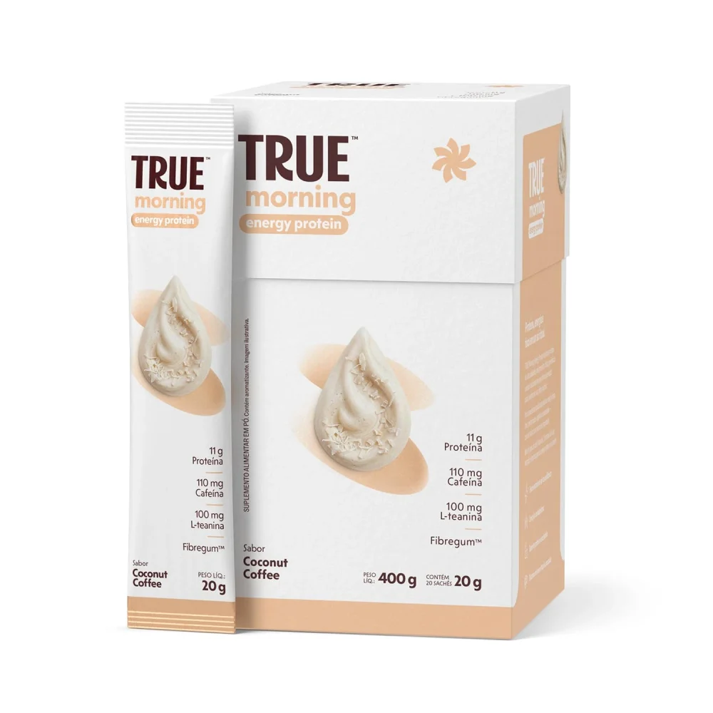 True Morning Energy Coconut Coffee 20 × 20 g — embalagem